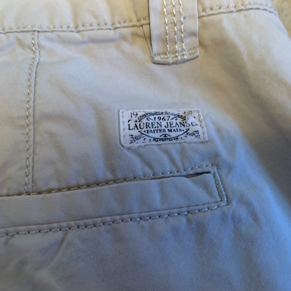 LRL Lauren Jeans Co. Ralph Lauren 100% Cotton Stone Khakis Size 2 - Picture 8 of 10
